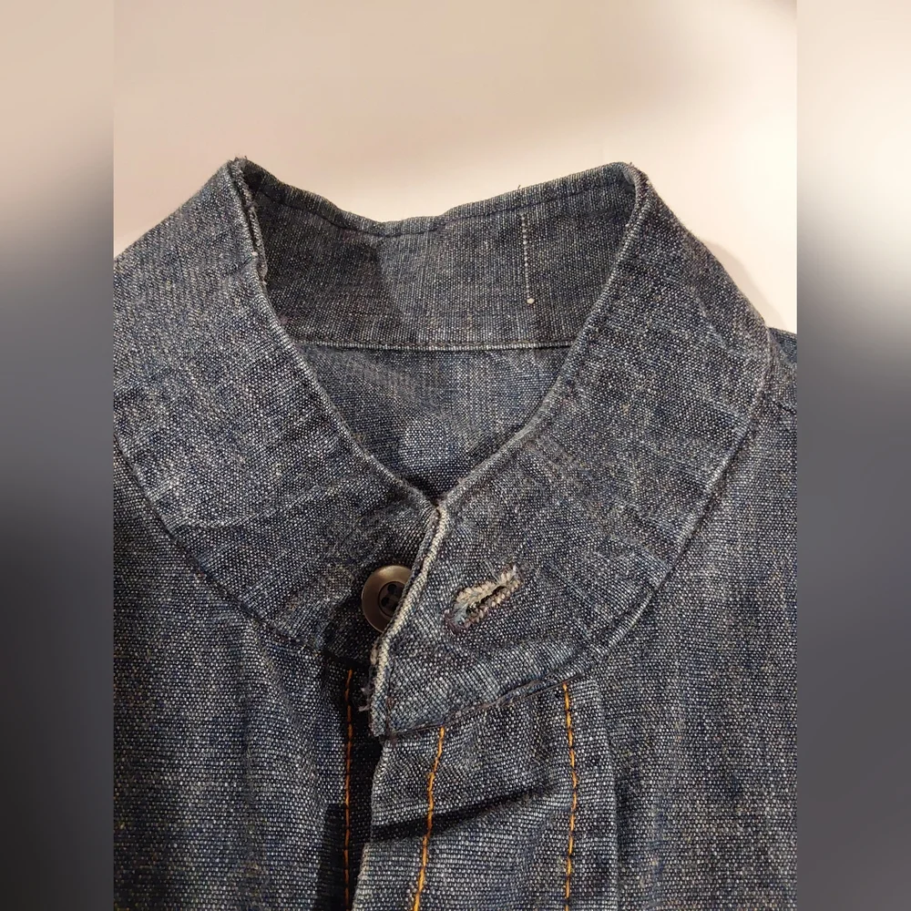 Vintage 1970s Levi’s Big E Denim Shirt Orange Tab Size M Made in USA